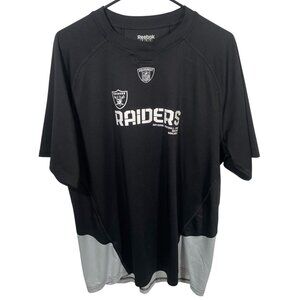 Vintage Oakland Raiders Reebok NFL Equipment Shirt Mens Medium Play Dry SS Black